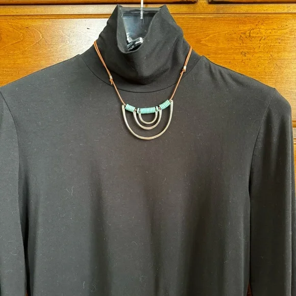 Artisan Made Leather Silver Stone Necklace - Picture 6 of 7